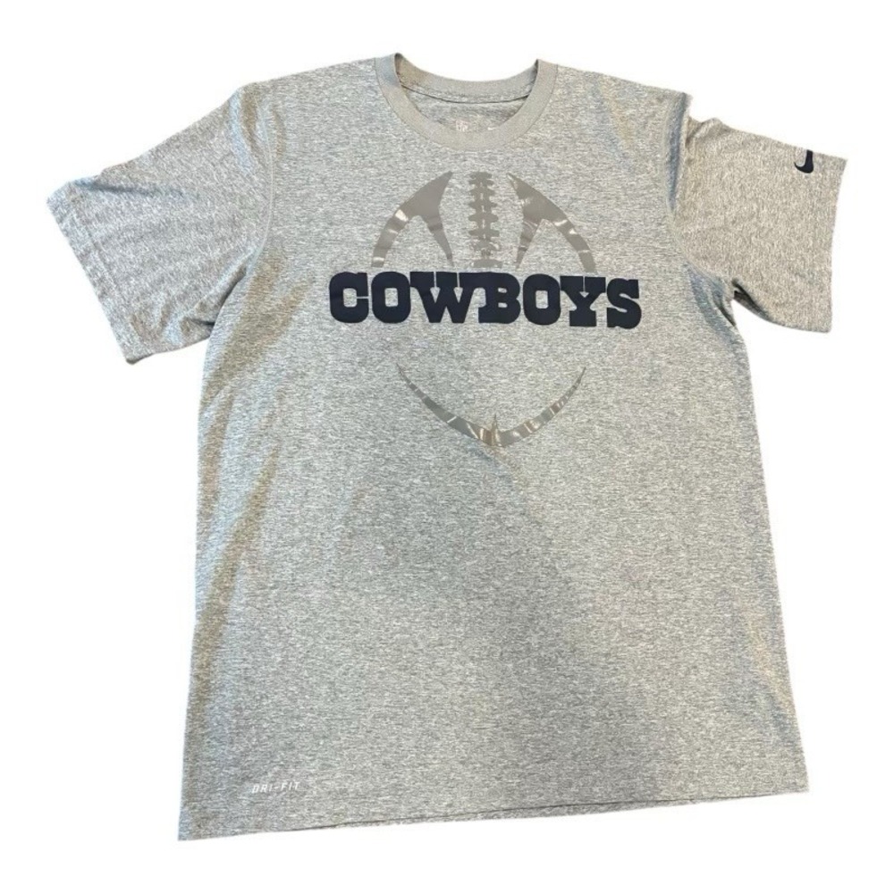 Dallas Cowboys Spell-Out Nike Dry Fit Team Apparel T-Shirt - Gray - Adult Medium - Picture 1 of 6